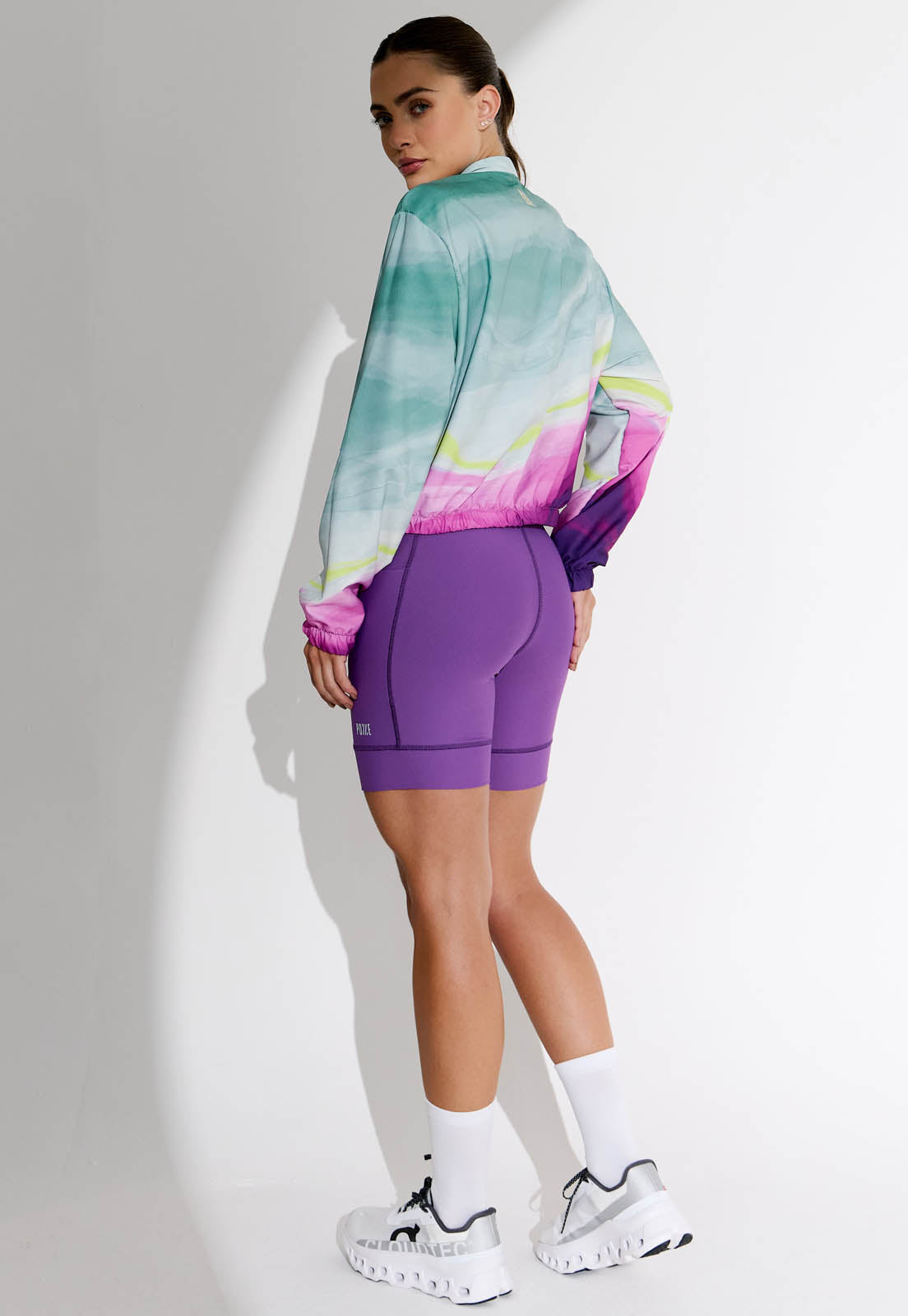 Bermuda running lisa roxo multibolsos Alquimia