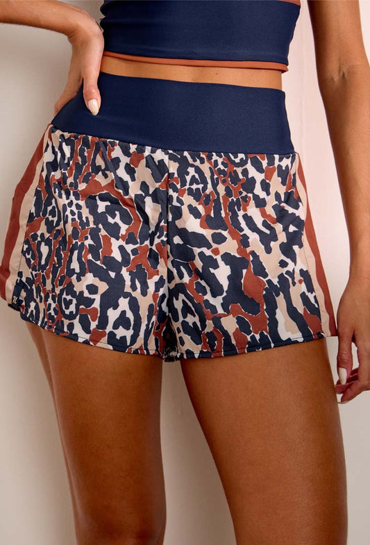 Shorts duplo estampado com bolsos Gaia