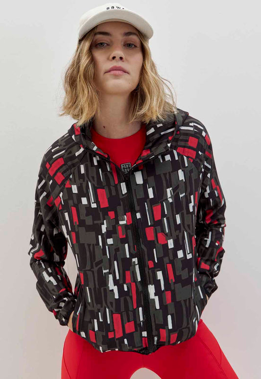 Jaqueta corta vento com bolsos estampada Voá