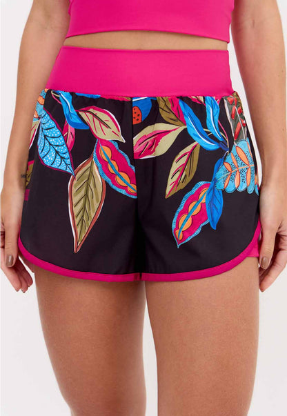 Short duplo estampado com bolso Anoitecer