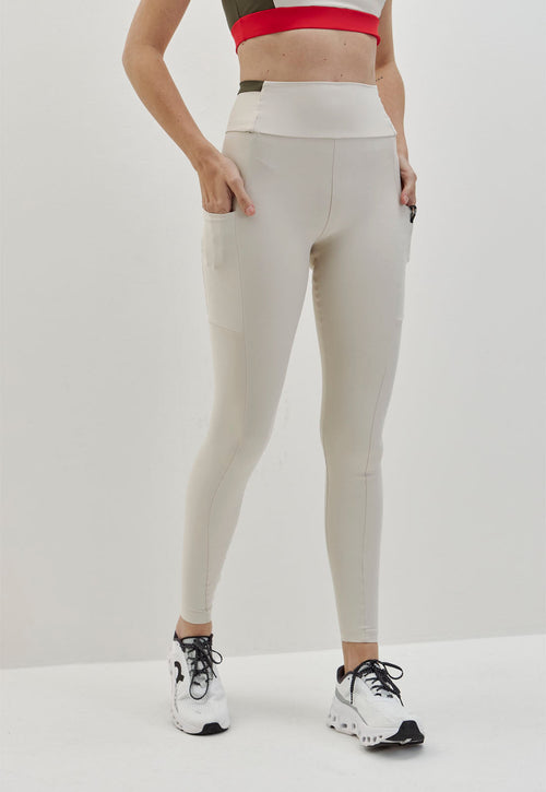 Legging bicolor luna e verde elite com bolsos Voá