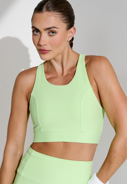 Top running dupla face com bolso estampa Aura