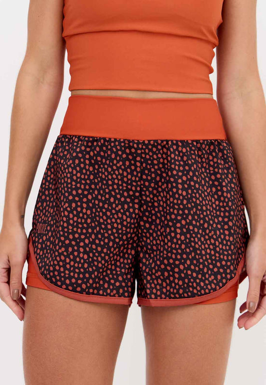 Short duplo estampado com bolso Anoitecer