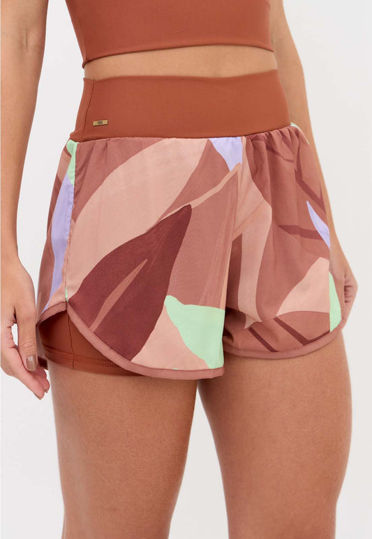 Short duplo estampado com bolso Aura