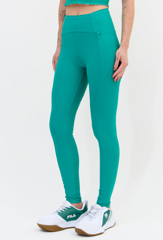 Legging com bolsos lisa verde folha Lance