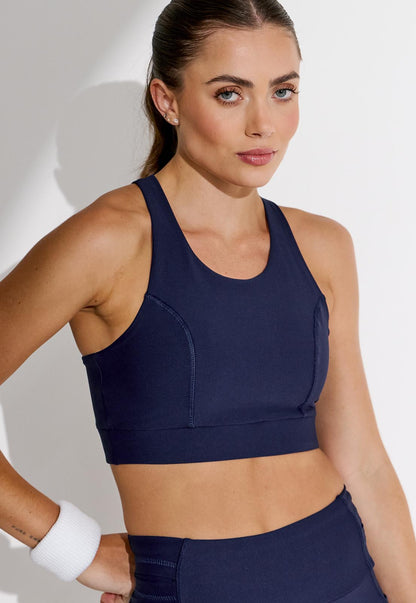 Top running dupla face com bolso estampa Acqua