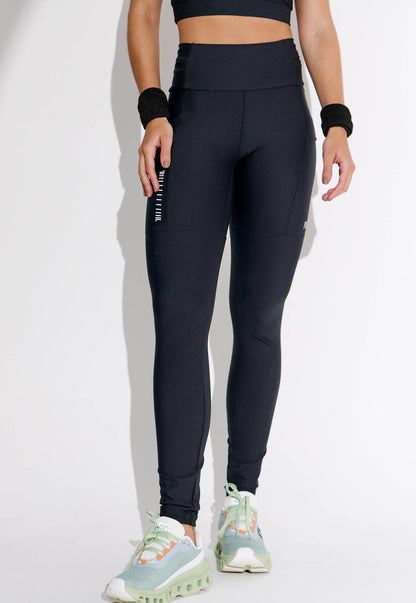 Legging running lisa preta multibolsos Action