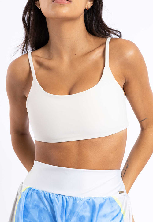 Top faixa dupla face liso Bege Luna Sinergia