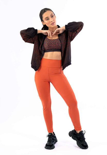 Legging Lisa Bronze com Recortes e Bolsos Anoitecer