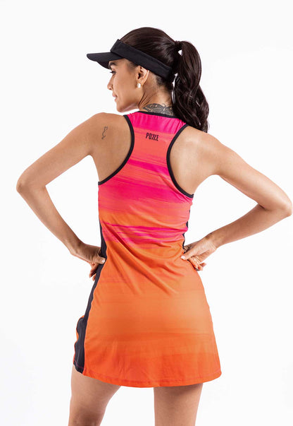 Vestido faixa lateral estampa Sunset