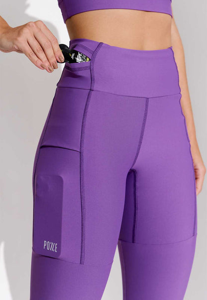 Legging running lisa roxo fusão multibolsos Alquimia