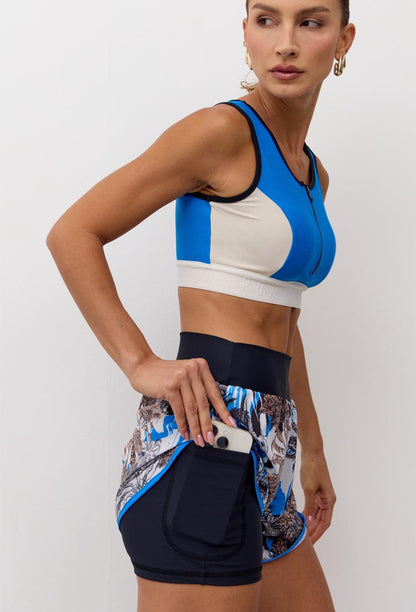 Short duplo estampado com bolso Athena