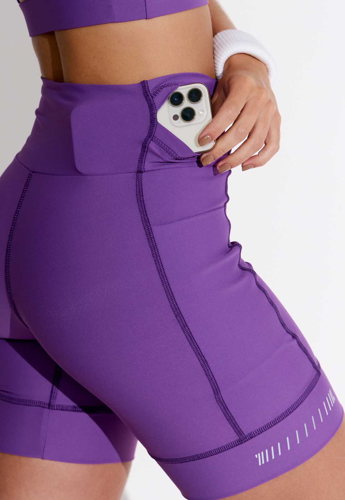 Bermuda running lisa roxo multibolsos Alquimia