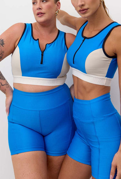 Conjunto Top bicolor+Bermuda+Jaqueta corta vento Athena