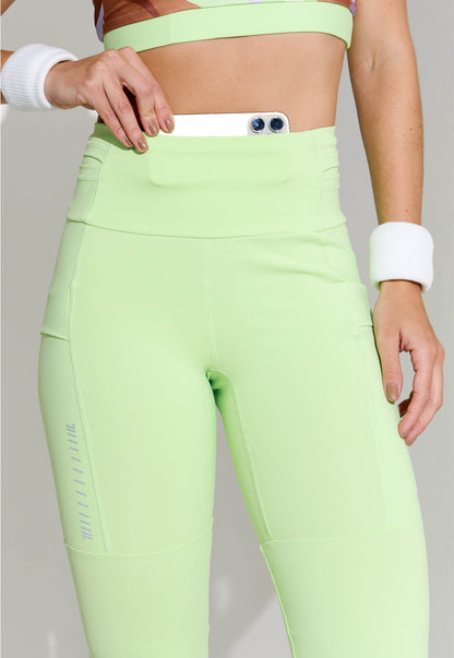 Legging running lisa verde matcha multibolsos Aura