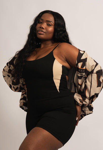 Macaquinho bicolor bege árido e preto canelado Magnetic