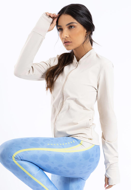 Jaqueta lisa Bege Luna Sinergia