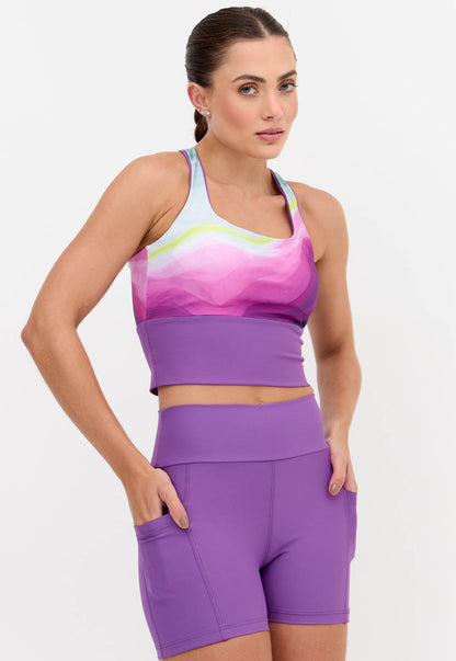 Bermuda lisa roxo fusão com bolsos Alquimia