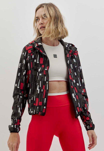 Jaqueta corta vento com bolsos estampada Voá