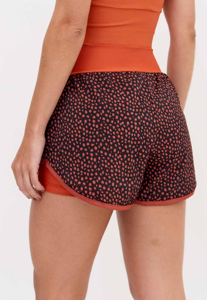 Short duplo estampado com bolso Anoitecer