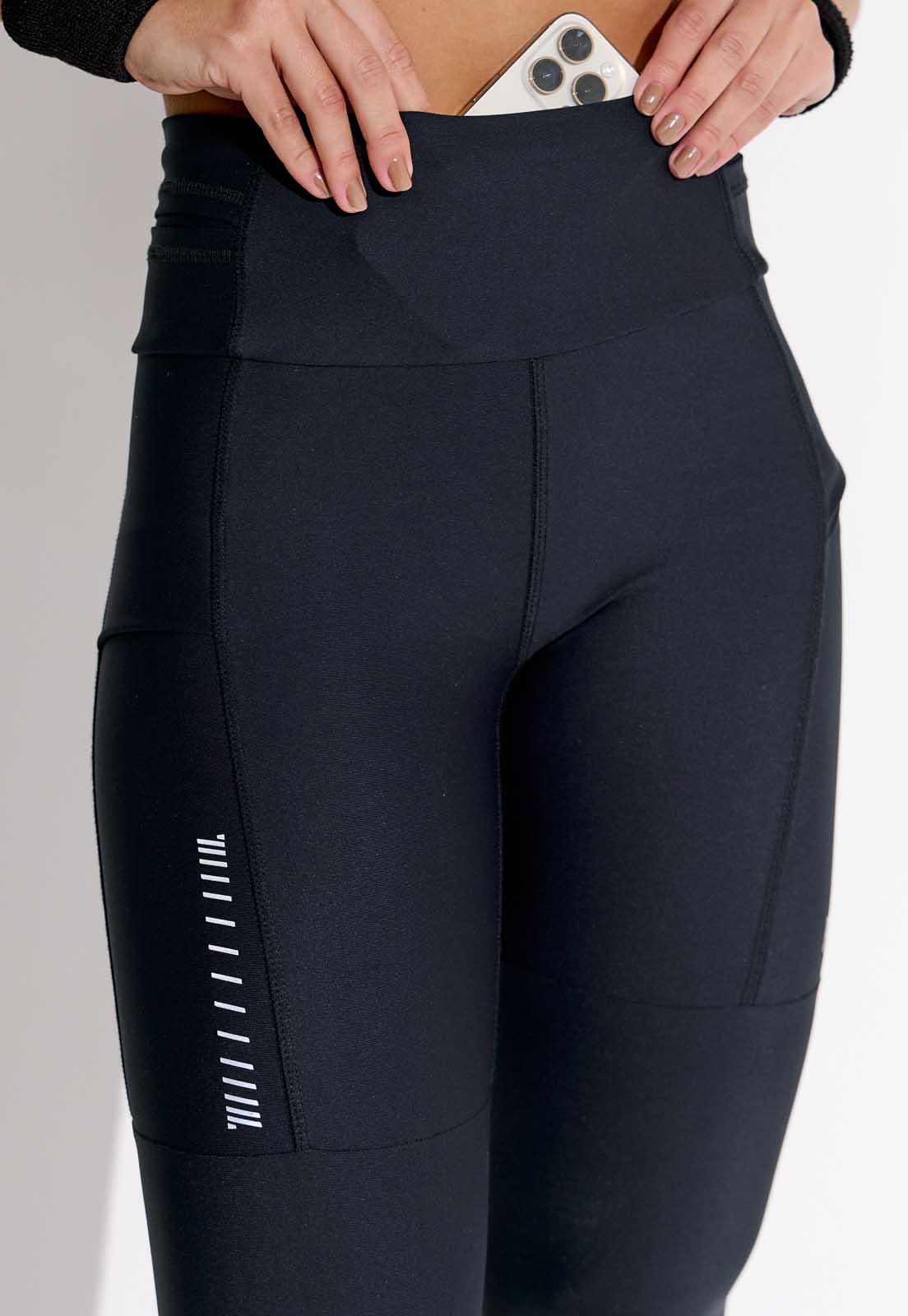 Legging running lisa preta multibolsos Action