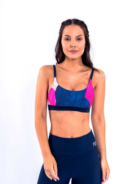 Conjunto Azul Legging lisa+Top Dupla Face Acqua