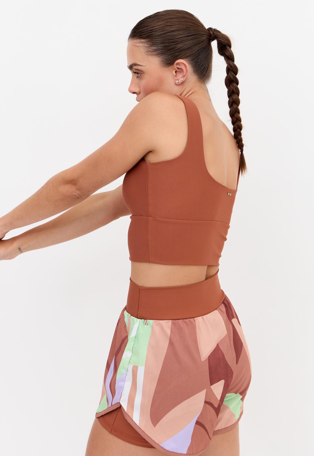 Top longo dupla face com bojo fixo Aura