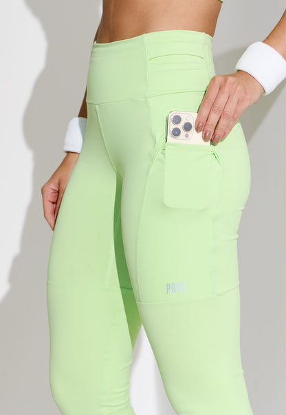 Legging running lisa verde matcha multibolsos Aura