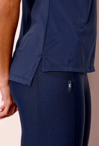 Tshirt alongada nas costas lisa marinho Gaia