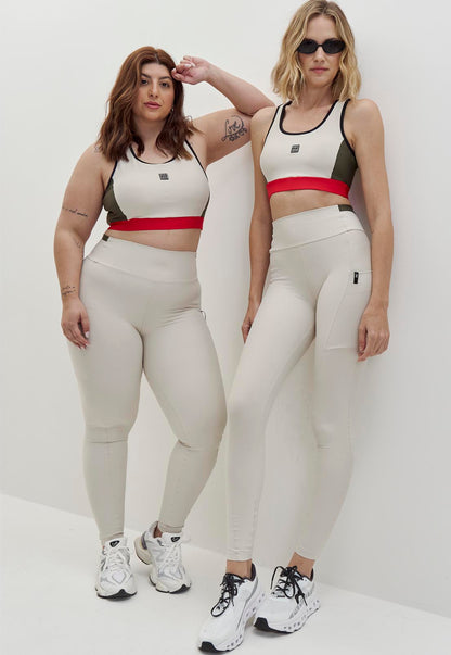 Legging bicolor luna e verde elite com bolsos Voá