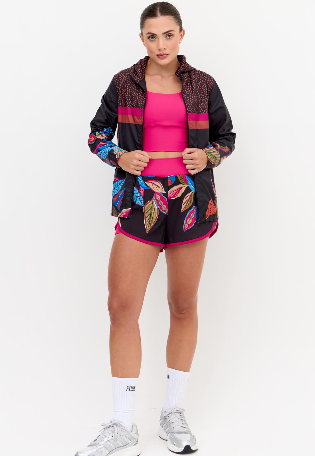 Short duplo estampado com bolso Anoitecer