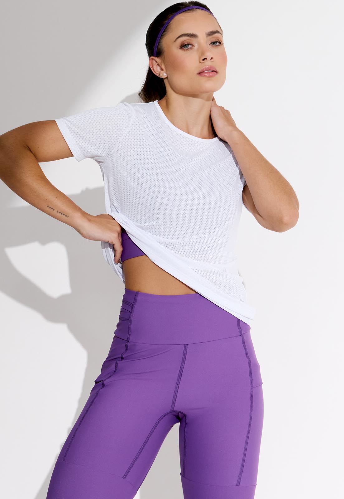 Tshirt running branco Action