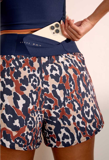 Shorts duplo estampado com bolsos Gaia