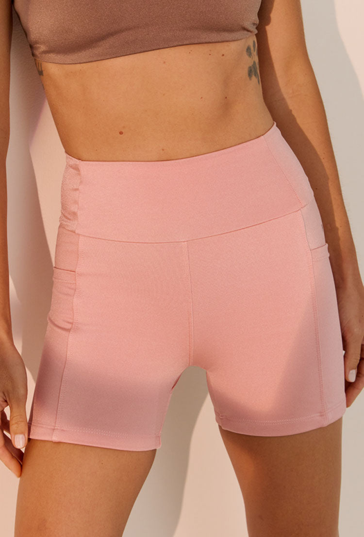 Conjunto Bermuda Rose Shine+Top dupla face Solare