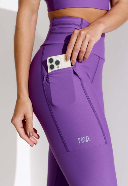 Legging running lisa roxo fusão multibolsos Alquimia