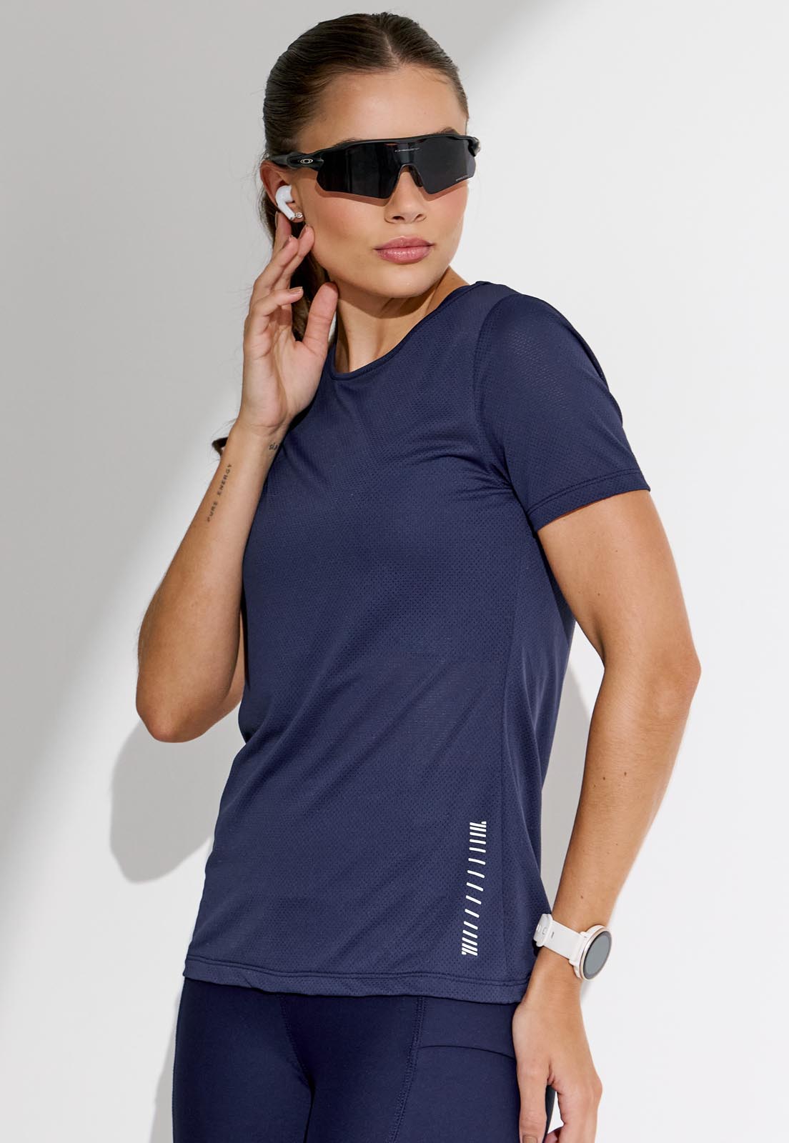 Tshirt running marinho Acqua