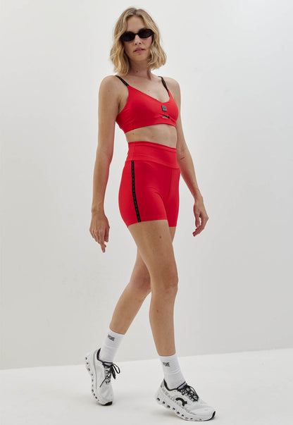 Top liso vermelho carmim com elástico personalizado Voá