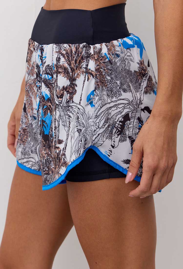 Short duplo estampado com bolso Athena