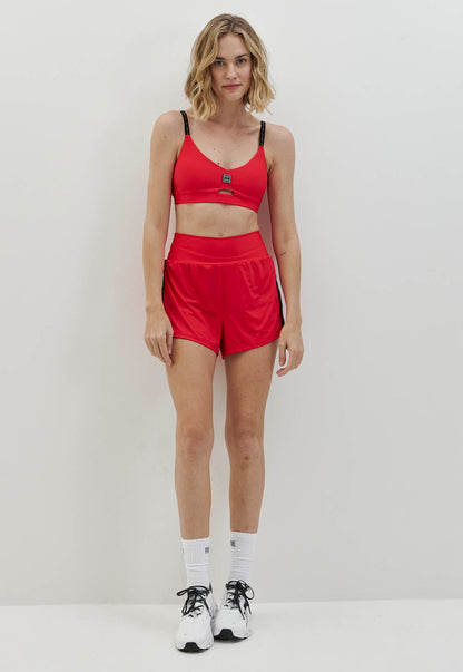 Top liso vermelho carmim com elástico personalizado Voá