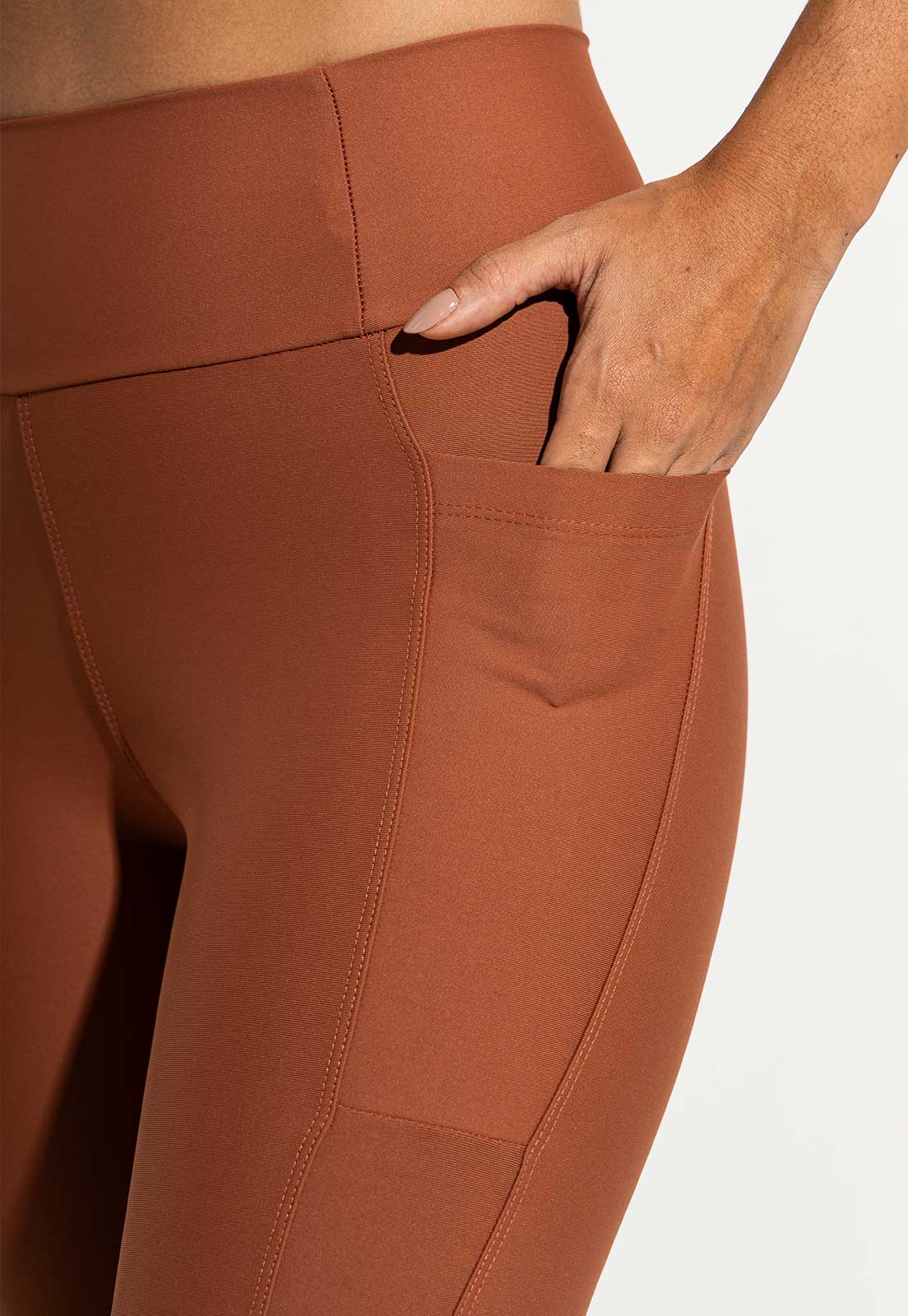 Conjunto Top fechado dupla face+Legging lisa+Jaqueta lisa capuccino Aura