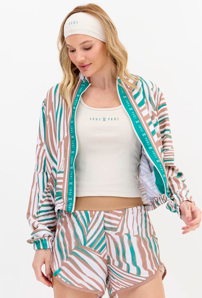 Shorts duplo amêndoa com bolso estampado Lance