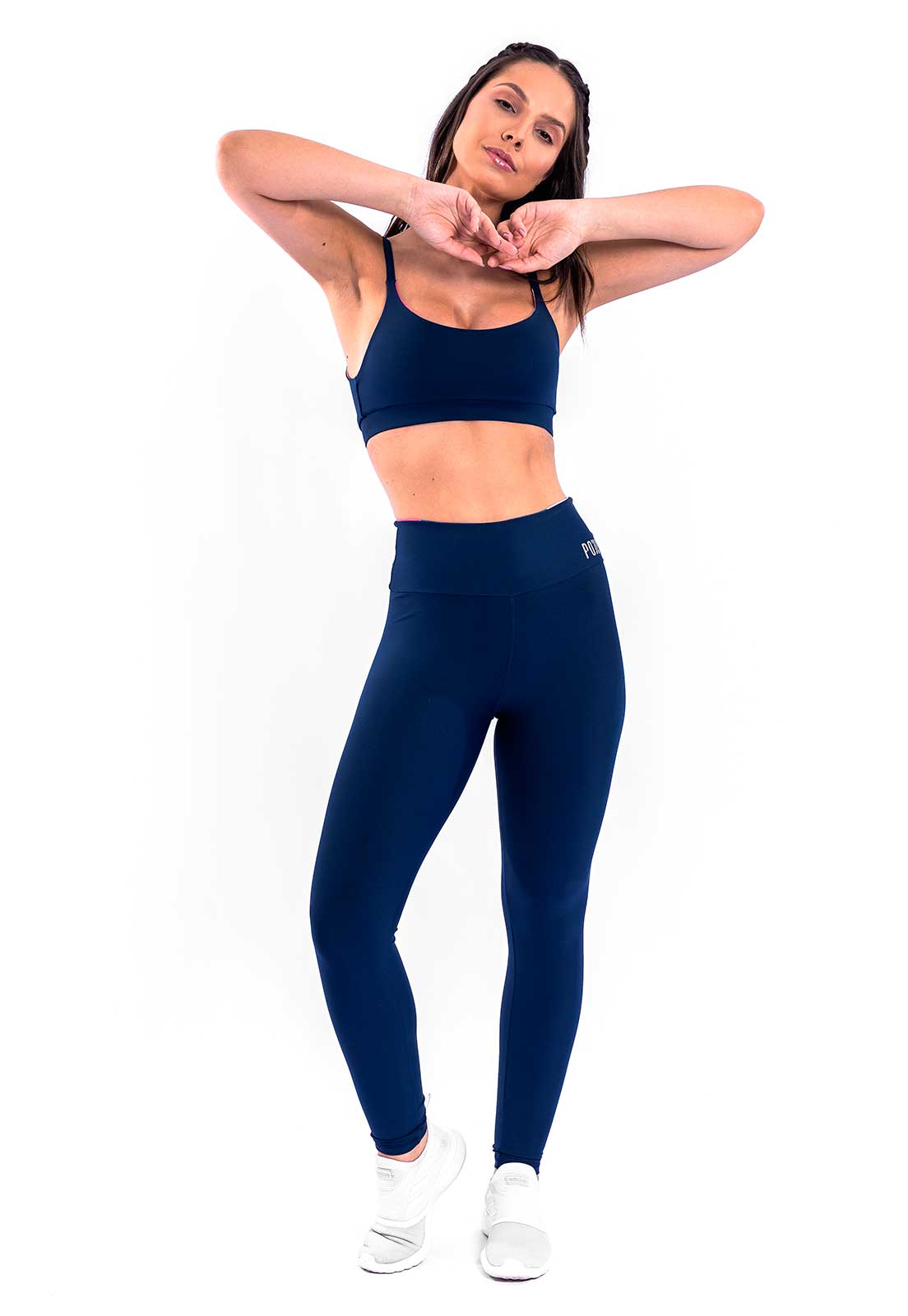 Conjunto Azul Legging lisa+Top Dupla Face Acqua