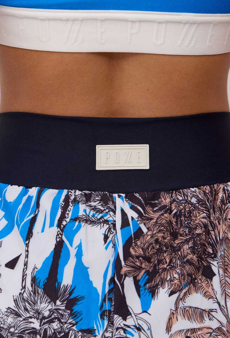 Short duplo estampado com bolso Athena