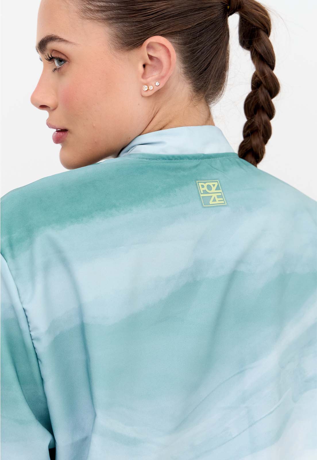 Jaqueta bomber com bolsos estampada Alquimia