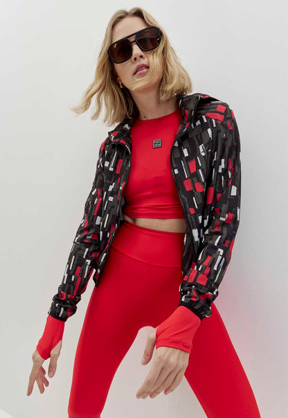 Tshirt cropped manga longa vermelho carmim Voá