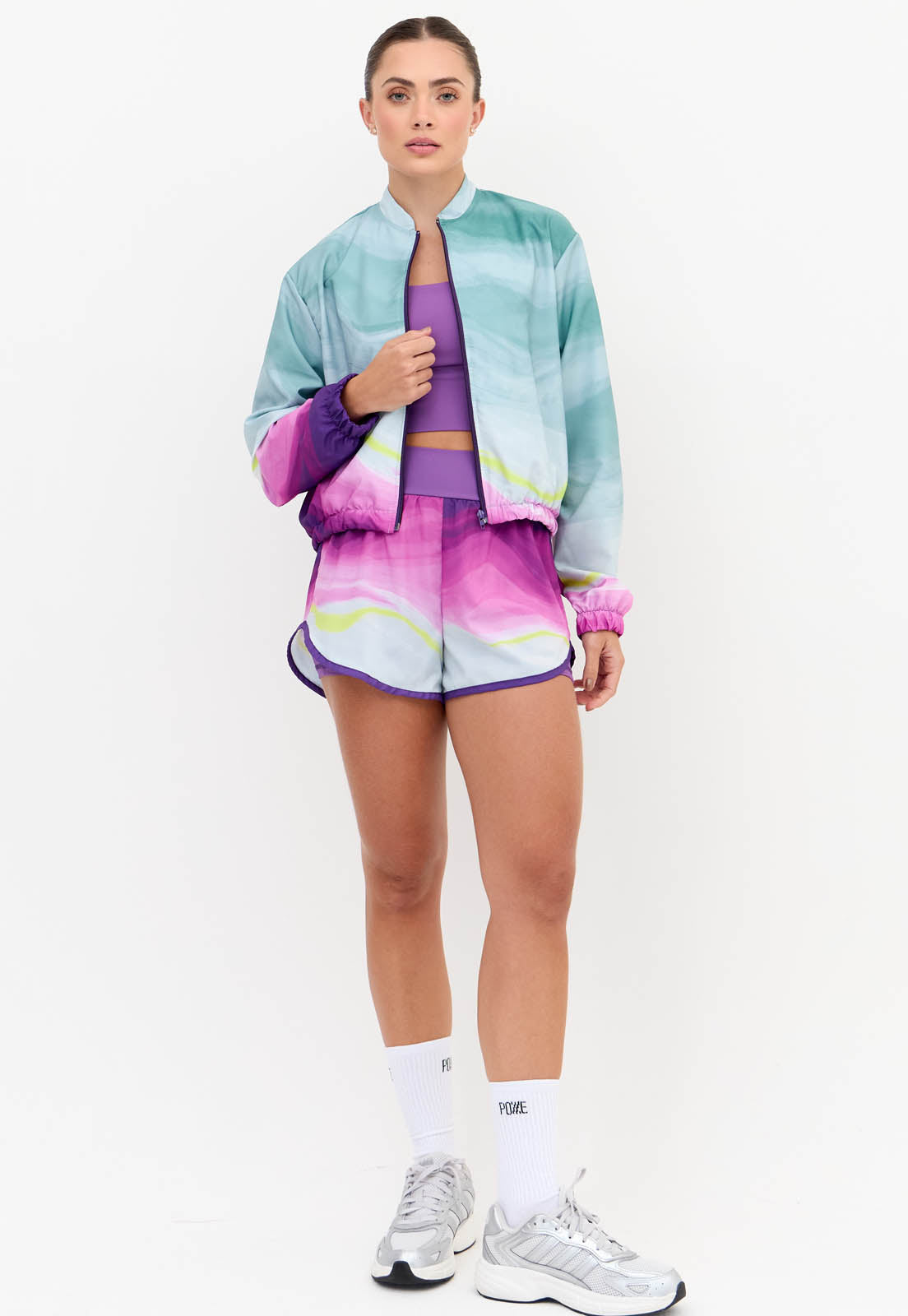 Jaqueta bomber com bolsos estampada Alquimia