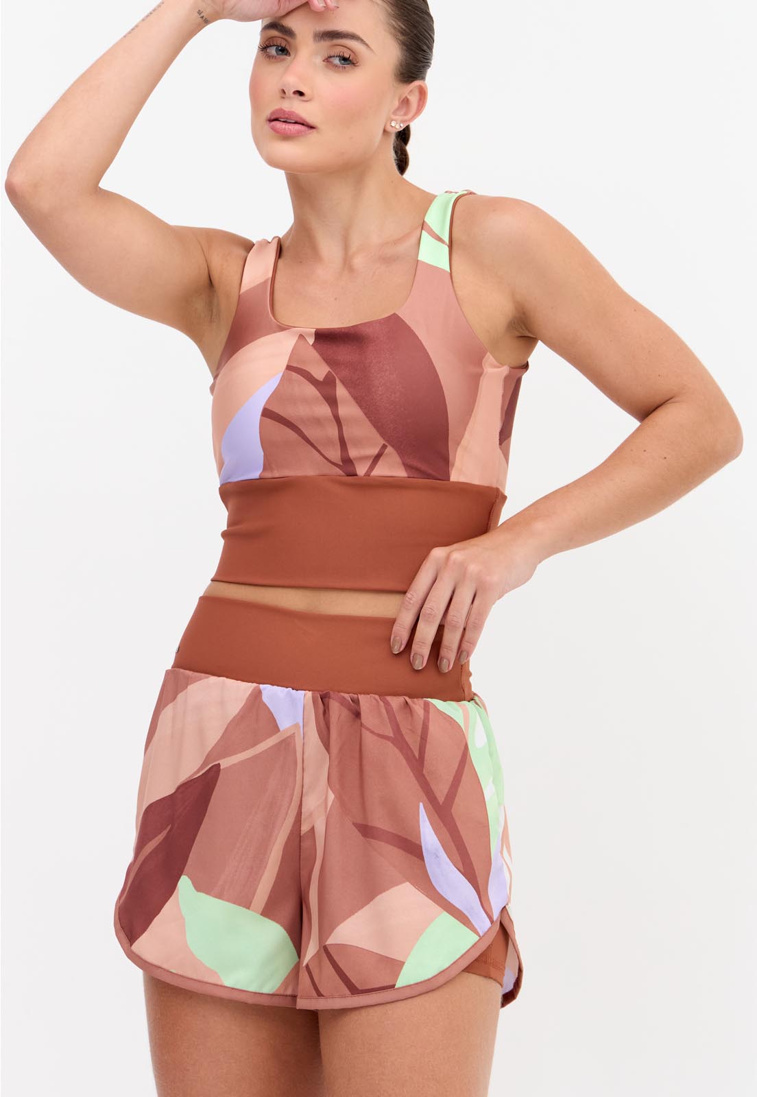 Top longo dupla face com bojo fixo Aura