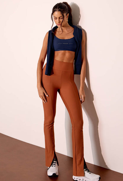 Top faixa dupla face marinho e estampado com bojo removível Gaia