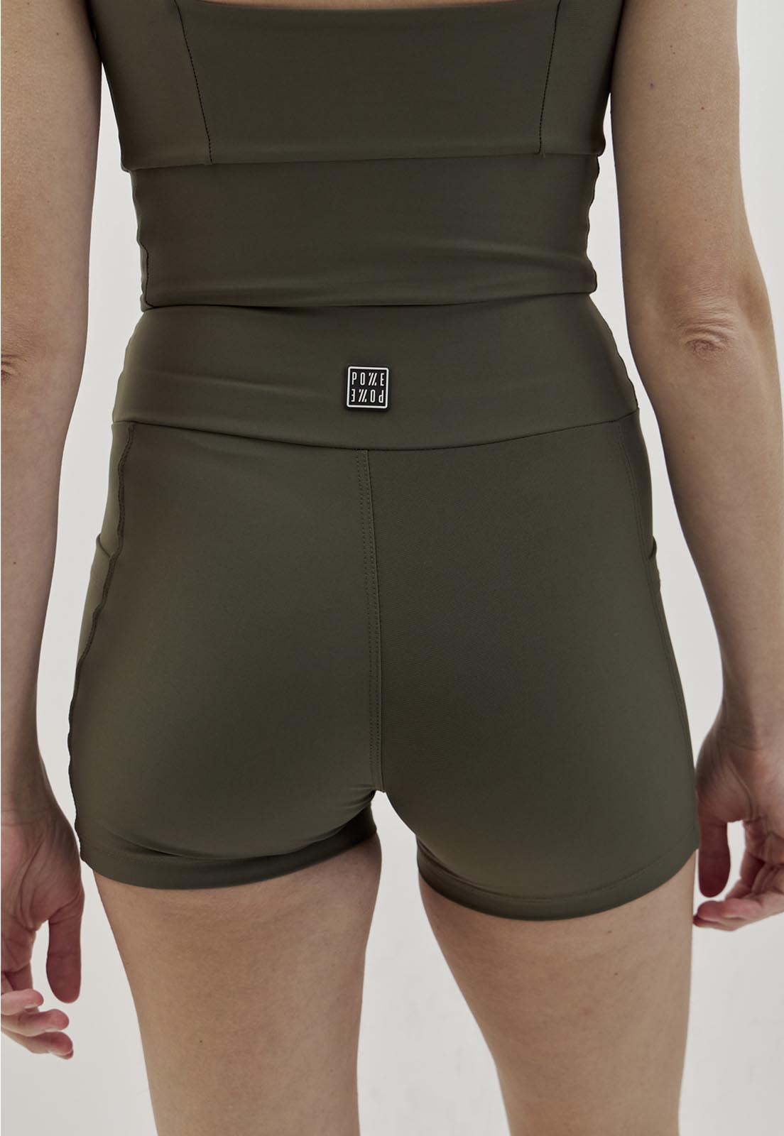 Shorts estampado 2 em 1 com bolsos e bermuda interna verde elite Voá