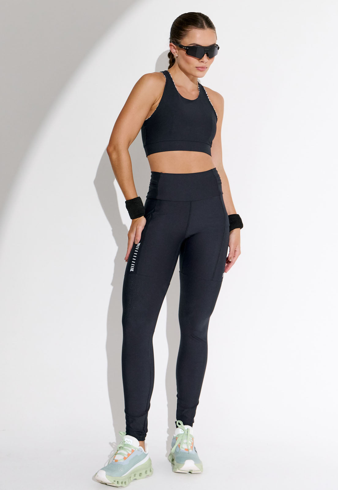 Legging running lisa preta multibolsos Action